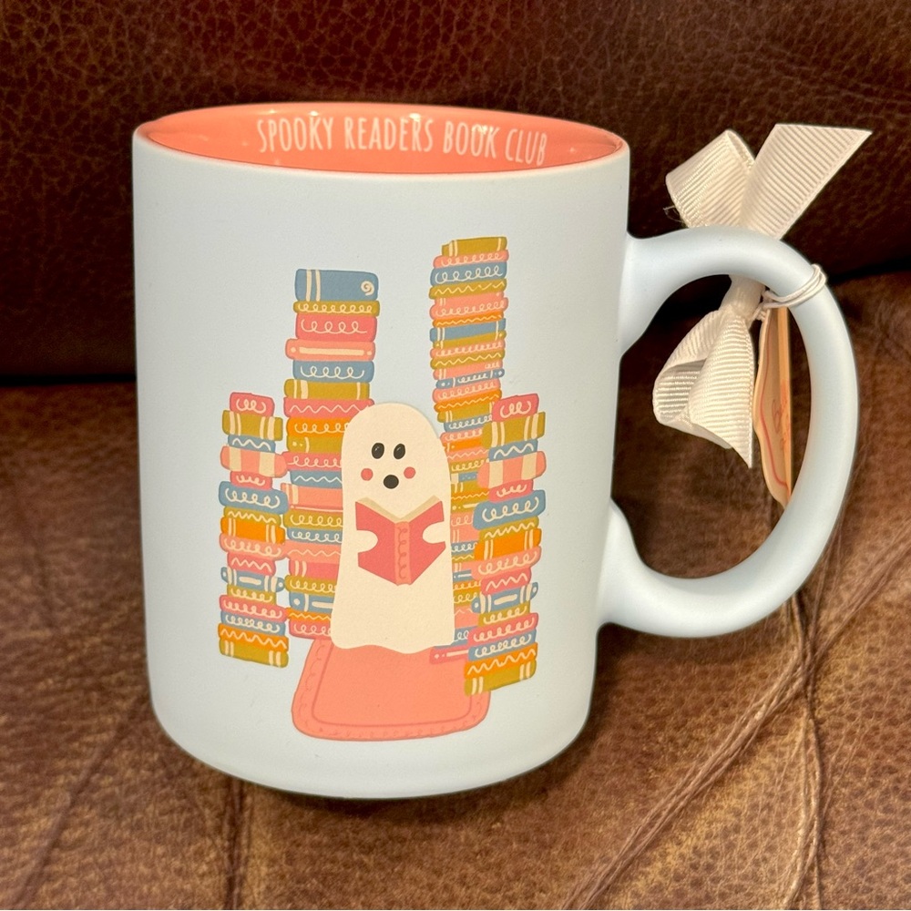 Spooky Readers Book Club - Ghost Reading Books Soft Touch Halloween Mug